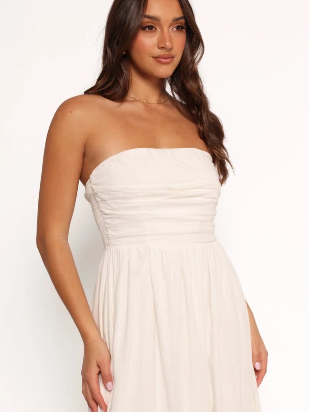 Kayt Strapless Dress - White